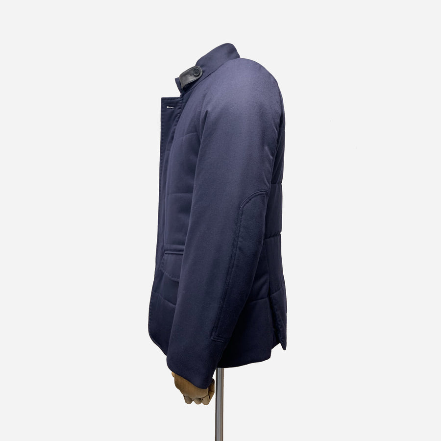 Canali Navy Wool Coat <br> Size 44 UK