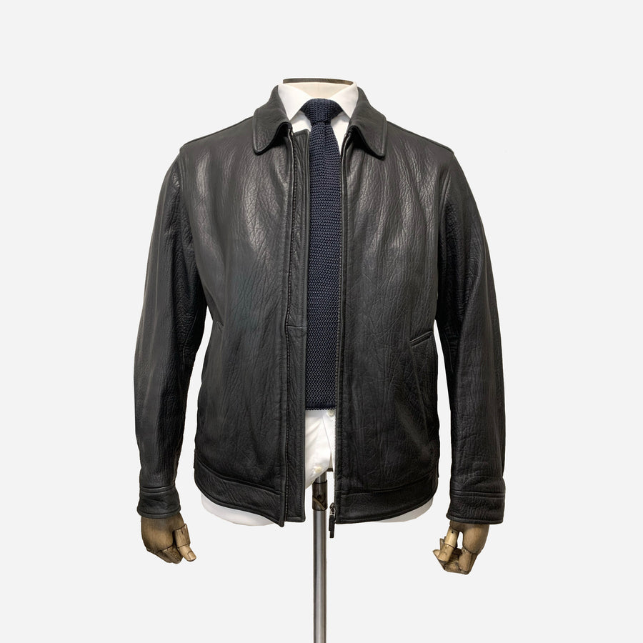 Canali Leather Jacket <br> Size XL